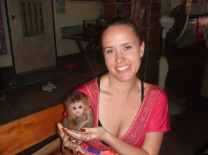 Playing with a baby monkey in Koh Chang, Thailand (2010) 
